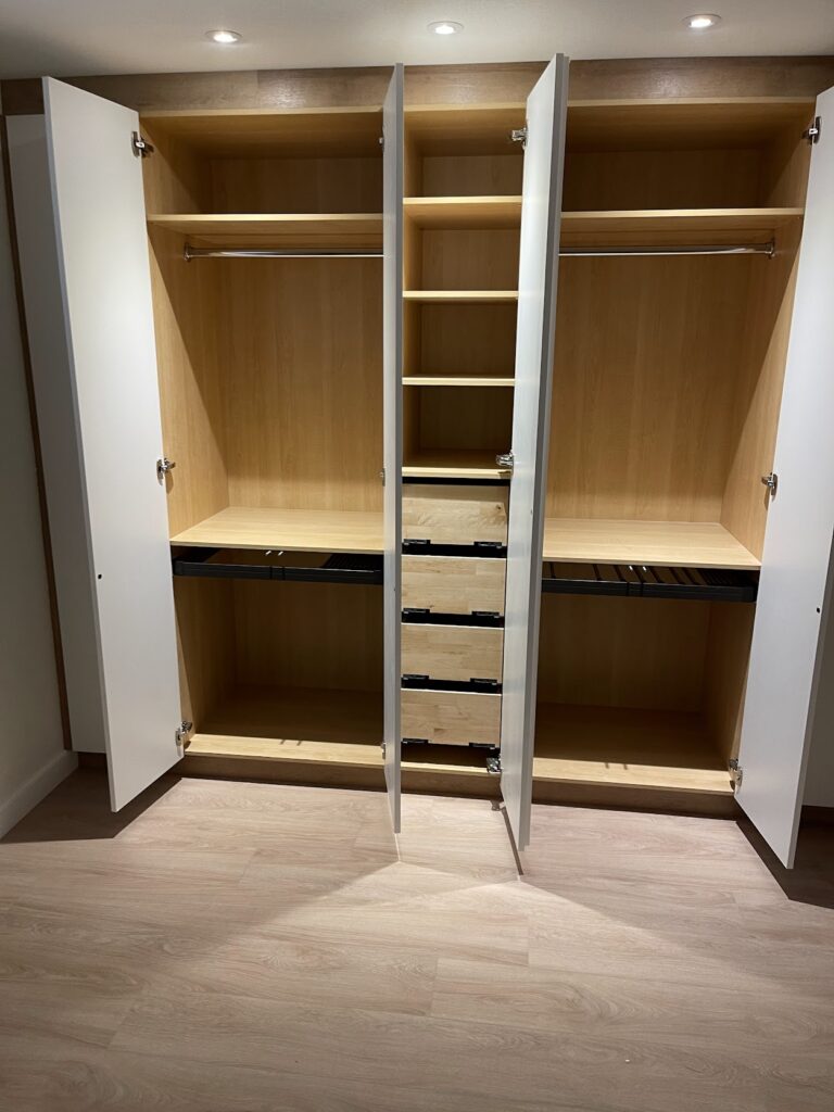 Built-in storage cabinets completed for Calgary home improvement project