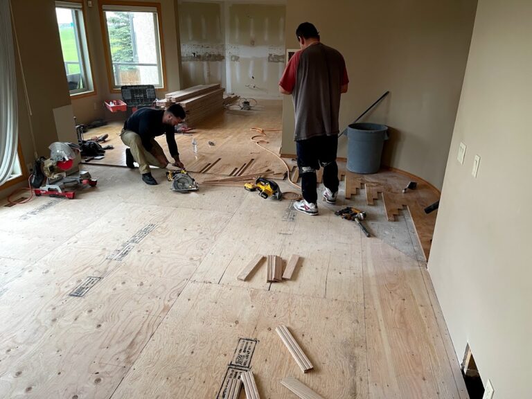 Professional flooring installation service in Calgary home