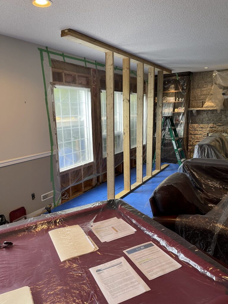 Interior renovation after building restoration in Calgary
