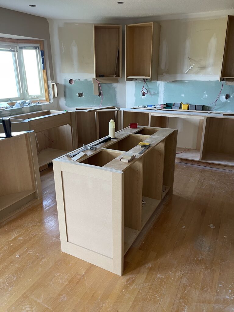 Kitchen renovation progress completed by Calgary contractor