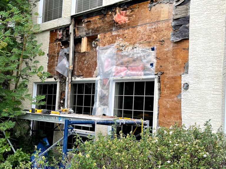 Residential building restoration project in Calgary