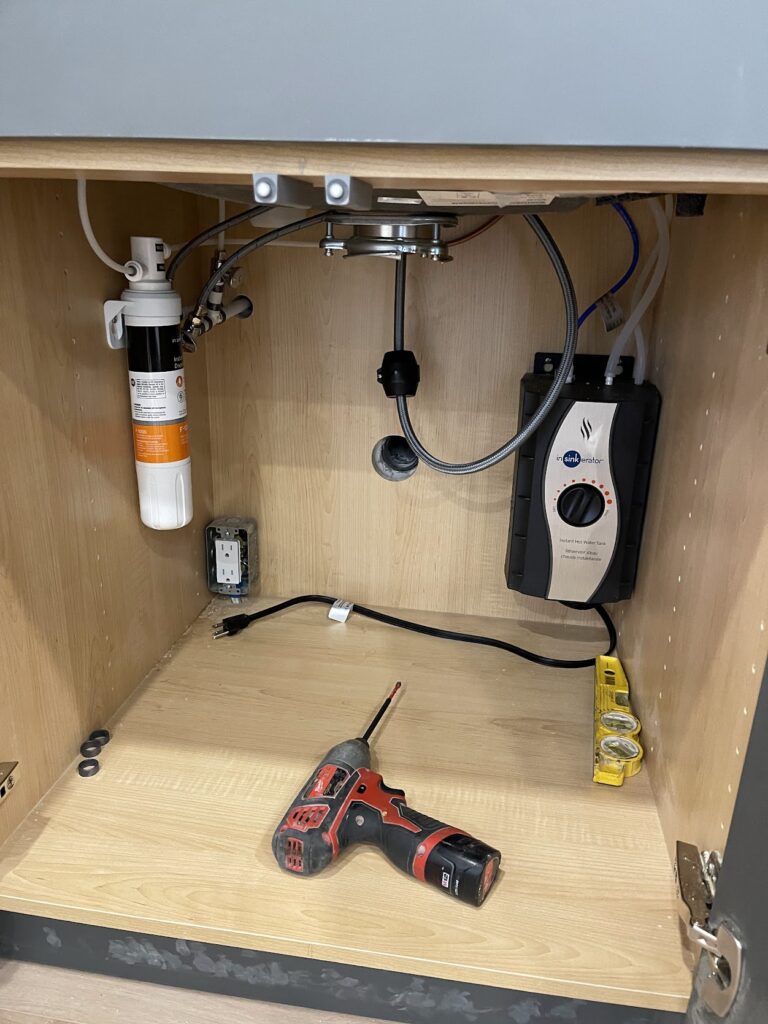 Built-in utility storage system installed as part of Calgary interior renovation
