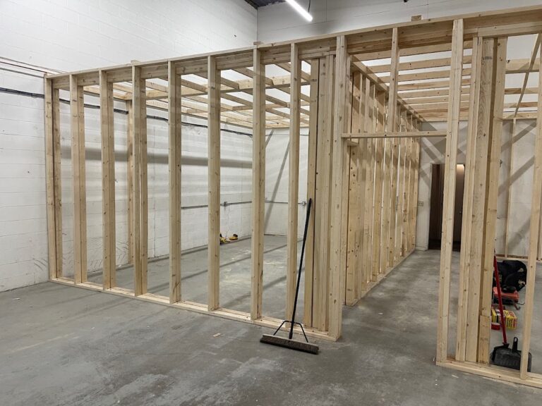 Custom room framing work completed in Calgary residential construction