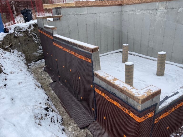 Progress of foundation construction for a Calgary residential home addition