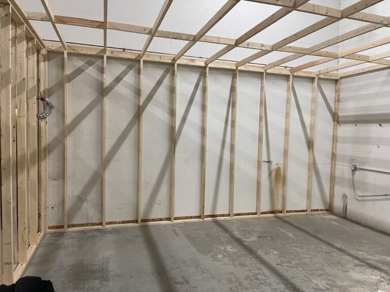 Interior framing for new living space during Calgary home addition