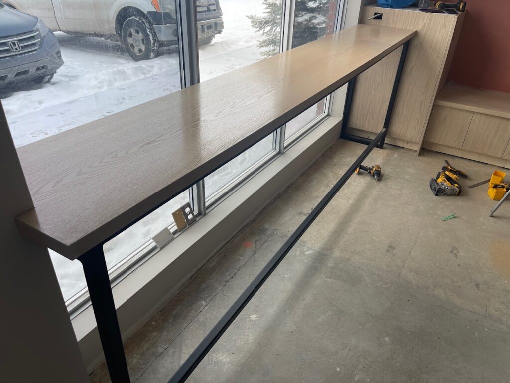 Interior window installation during Calgary residential renovation