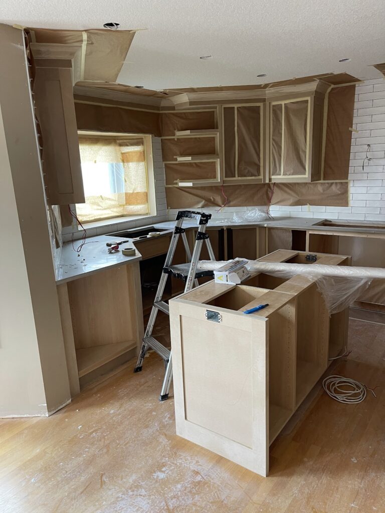 Kitchen cabinet renovation and installation in Calgary home
