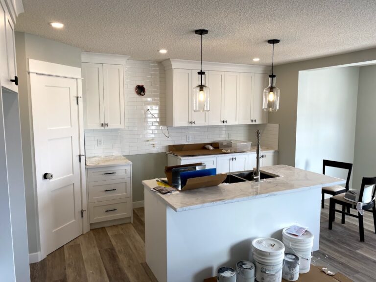Open kitchen interior renovation in Calgary residential home