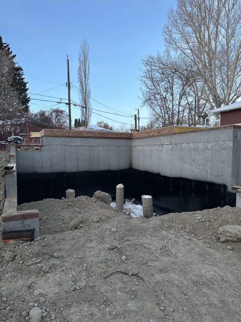 Residential home expansion project during construction in Calgary