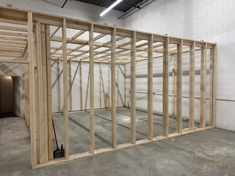 Residential interior construction work during Calgary home addition